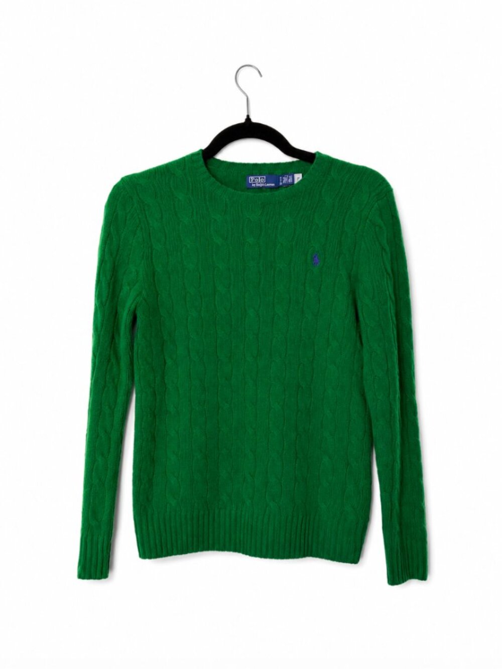 NWOT VTG Polo Ralph Lauren Green Cable Knit Sweater S